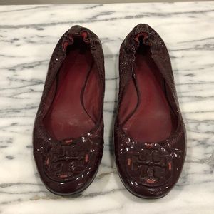Tory Burch wine colored flats size 9